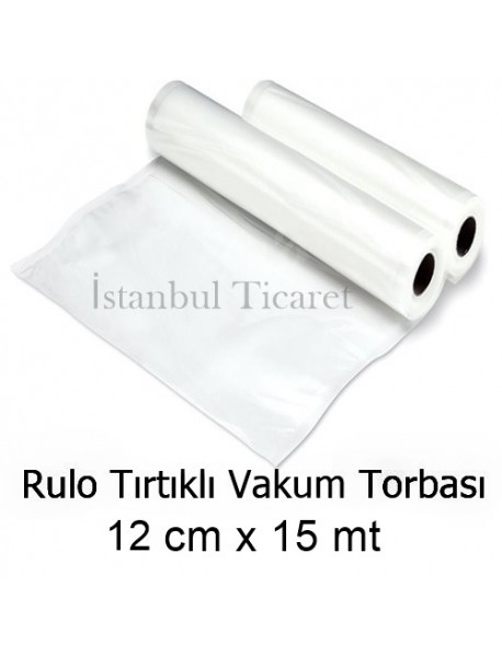 Çift Yüzeyi Tırtıklı (Gofrajlı) Vakum Rulosu 12 cm x 15 mt
