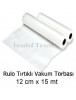 Çift Yüzeyi Tırtıklı (Gofrajlı) Vakum Rulosu 12 cm x 15 mt